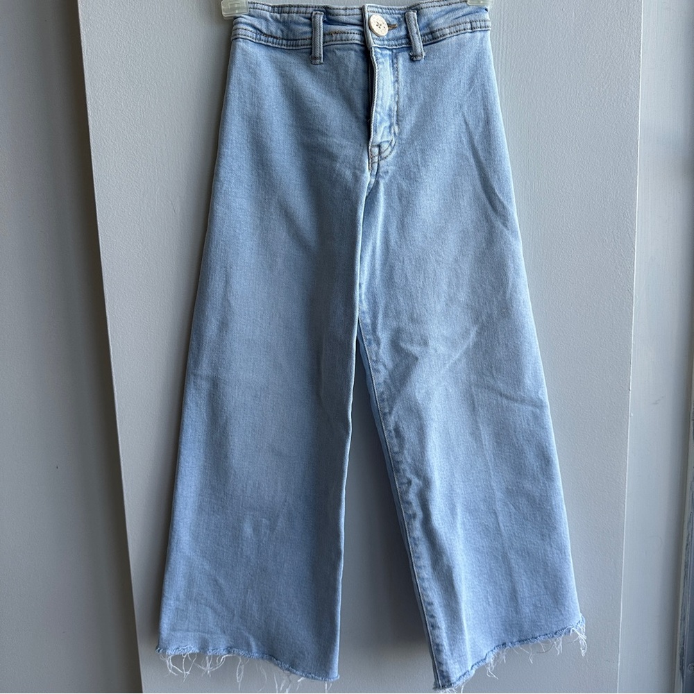 Zara Kids Light Blue Wide-Leg jeans kids size 08